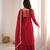 Maroon georgette palazzo suit with sequin embroidery