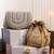 White suede flap bag and golden lotus polti bag combo