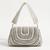 White suede flap bag and golden lotus polti bag combo
