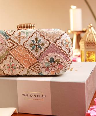 Multicolor long clutch and black mini lotus potli navratri combo 4
