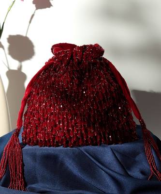 Rosa red potli bag and jalsa potli bag festive combo 2