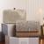 Grace beige flap bag and glitz silver clutch combo