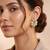 Gold plated mint kundan pearl floral ethnic wedding jewellery stud earring for women & girls
