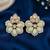 Gold plated mint kundan pearl floral ethnic wedding jewellery stud earring for women & girls