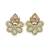 Gold plated mint kundan pearl floral ethnic wedding jewellery stud earring for women & girls