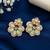 Gold plated mint kundan pearl floral ethnic wedding jewellery stud earring for women & girls