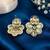 Gold plated mint kundan pearl floral ethnic wedding jewellery stud earring for women & girls