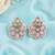 Gold plated pink kundan pearl floral ethnic wedding jewellery stud earring for women & girls