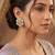 Pretty round shape peach kundan mehandi gold plated stud stud earring for women and girls