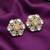 Pretty round shape peach kundan mehandi gold plated stud stud earring for women and girls