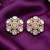 Pretty round shape peach kundan mehandi gold plated stud stud earring for women and girls