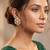 Royal round shape pink kundan mehandi gold plated stud stud earring for women and girls
