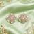 Royal round shape pink kundan mehandi gold plated stud stud earring for women and girls