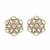 Royal round shape pink kundan mehandi gold plated stud stud earring for women and girls