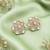 Royal round shape pink kundan mehandi gold plated stud stud earring for women and girls