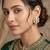 Smooth round shape white kundan mehandi gold plated stud stud earring for women and girls