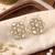 Smooth round shape white kundan mehandi gold plated stud stud earring for women and girls