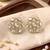 Smooth round shape white kundan mehandi gold plated stud stud earring for women and girls