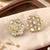 Smooth round shape white kundan mehandi gold plated stud stud earring for women and girls