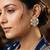 Splendid round shape mint kundan mehandi gold plated stud stud earring for women and girls