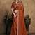 rust lustrous satin sequin embroidery embellished pearl stone applique flowers designer saree