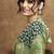 olive zari organza satin pearl stone sequin applique work designer saree