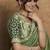 olive zari organza satin pearl stone sequin applique work designer saree