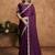 wine lustrous satin sequin embroidery elevated pearls stones designer saree