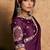 wine lustrous satin sequin embroidery elevated pearls stones designer saree