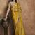 mustard pure crepe satin dual sequin pearl handwork designer saree