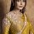 mustard pure crepe satin dual sequin pearl handwork designer saree