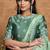 pista pure crepe satin floral sequin embroidery pearl stone handwork designer saree