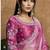 pink organza satin lehriya print scallops highlighted pearls stones sequins designer saree