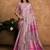 onion pink crepe double weave jacquard floral motifs sequin embroidery pearl work designer saree
