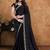 black crepe diamond with hand work designer saree