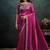 magenta crush satin sequince embroidery with pearl & stone work designer saree