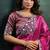 magenta crush satin sequince embroidery with pearl & stone work designer saree