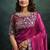 magenta crush satin sequince embroidery with pearl & stone work designer saree