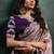 mauve zari oragnza dual sequince embroidery with pearl handwork designer saree