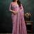 onion pink soft satin sequince embroidery with pearl handwork designer saree