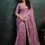 onion pink soft satin sequince embroidery with pearl handwork designer saree