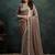brown soft satin dual sequince embroidery with stone & applique designer saree