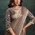 brown soft satin dual sequince embroidery with stone & applique designer saree