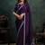 dark purple satin dual sequince embroidery with pearl & applique work designer saree