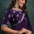 dark purple satin dual sequince embroidery with pearl & applique work designer saree