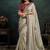 beige upada silk blend sequince embroidery with pearl & stone work designer saree