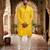 Buy yellow resham embroidered kurta pajama set with sequins highlights