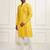 Buy yellow resham embroidered kurta pajama set with sequins highlights