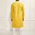 Buy yellow resham embroidered kurta pajama set with sequins highlights