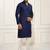 Buy blue resham embroidered kurta pajama set with sequins highlights